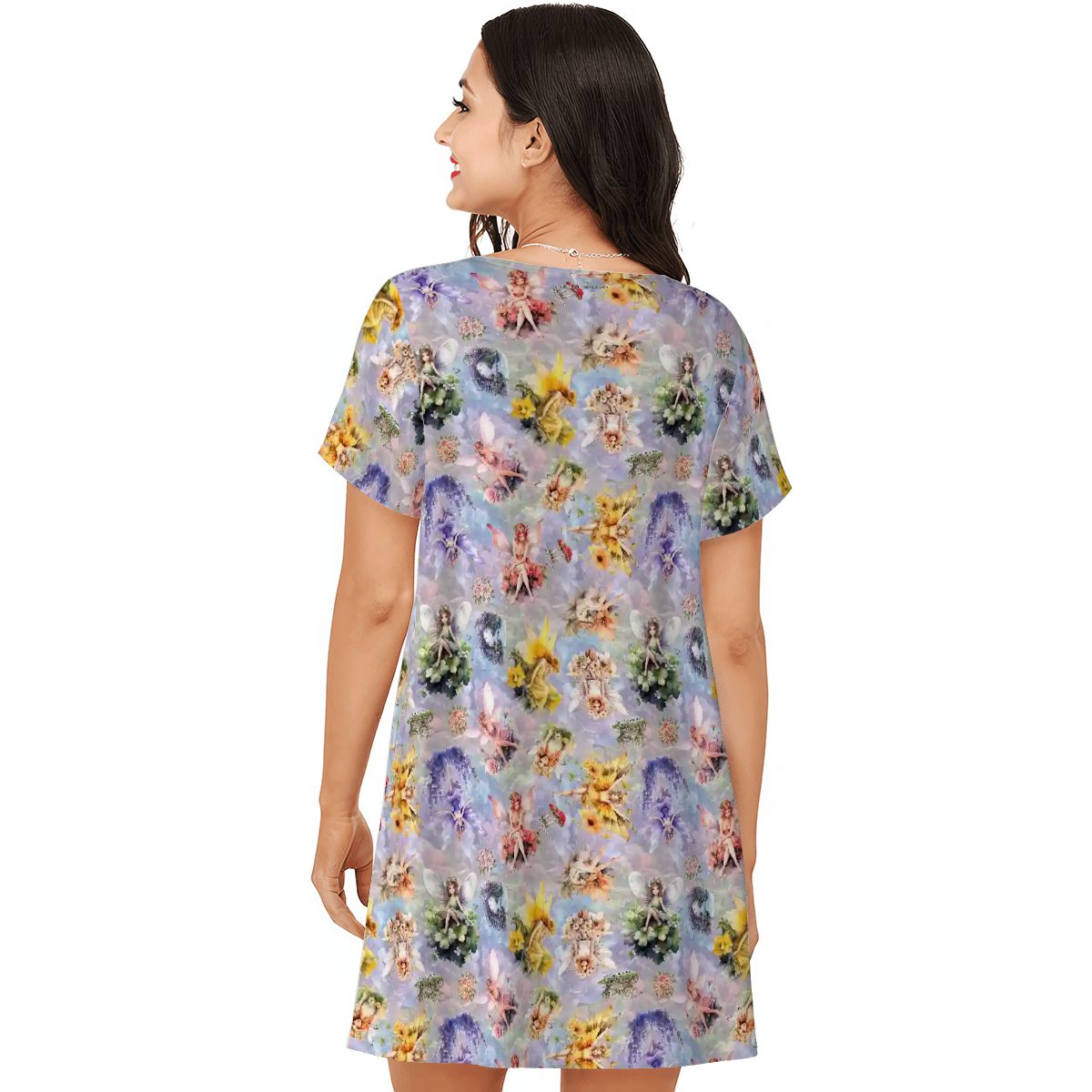 6 Fairy Designs, Women’s Loose Fit Short Sleeve Night Gown