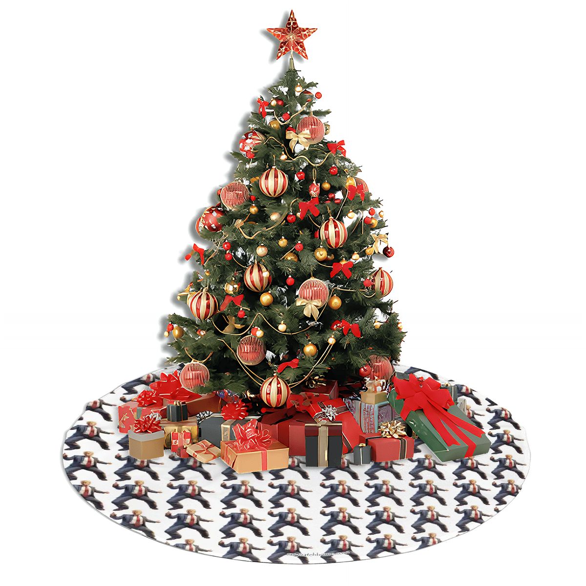 20 Donald Trump Designs, Plush Christmas Tree Skirt – 3 Sizes