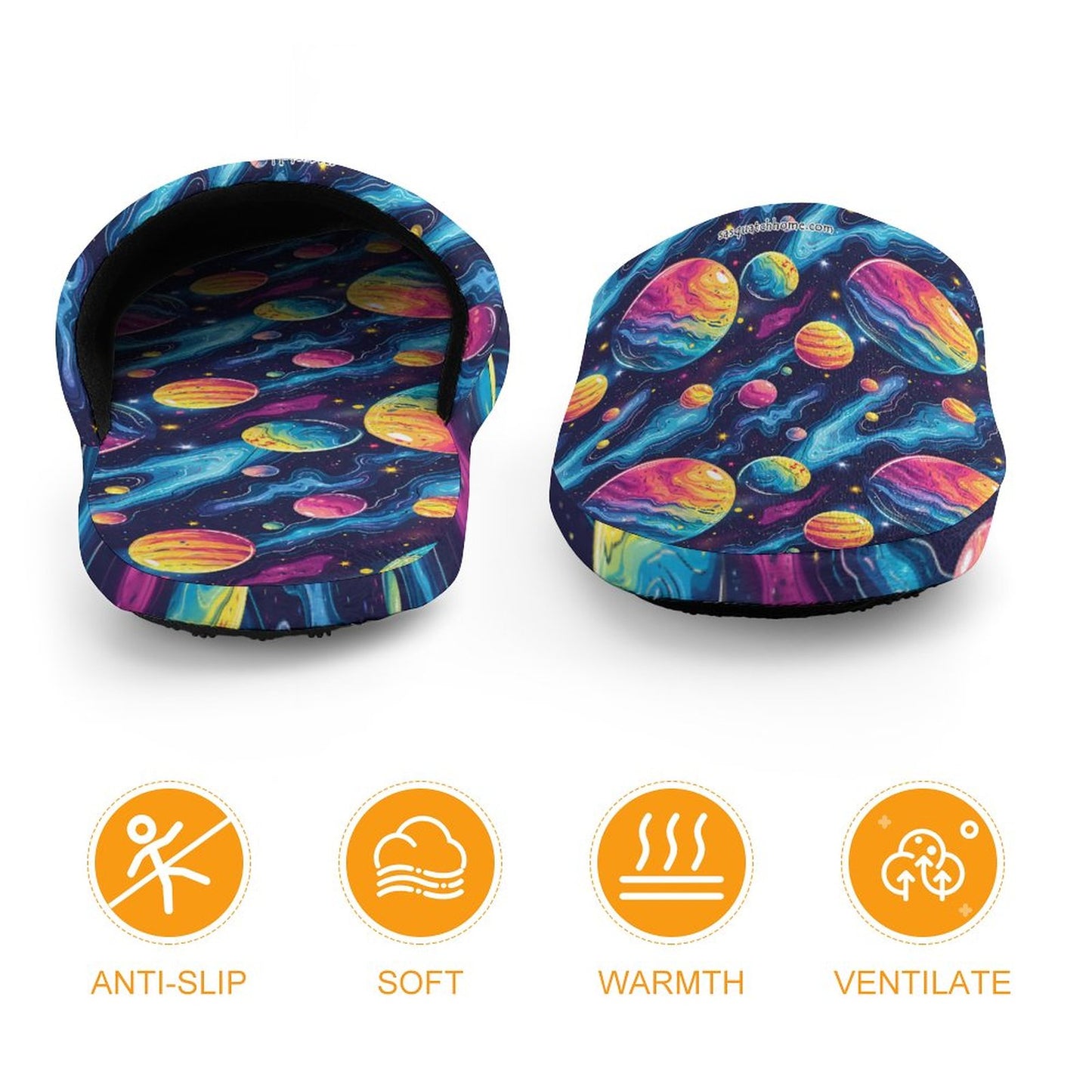 12 Galaxy Outer Space Designs, Flannel Children's Cotton Slippers