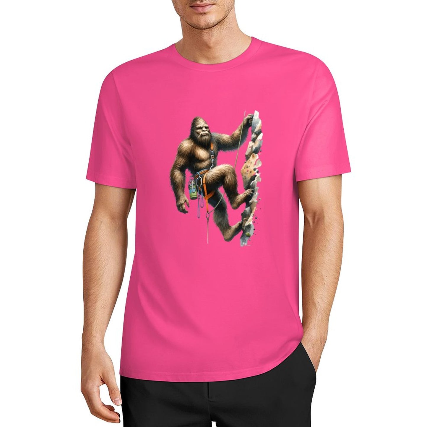 Bigfoot - Sasquatch Rock Climber Short Sleeve Cotton T-Shirt