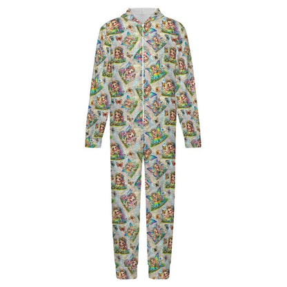 6 Fairy Designs, Youth Flannel Footless Zip up Pajama Jumpsuit