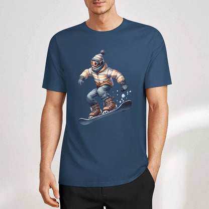 Bigfoot - Sasquatch Snowboarding Short Sleeve Cotton T-Shirt