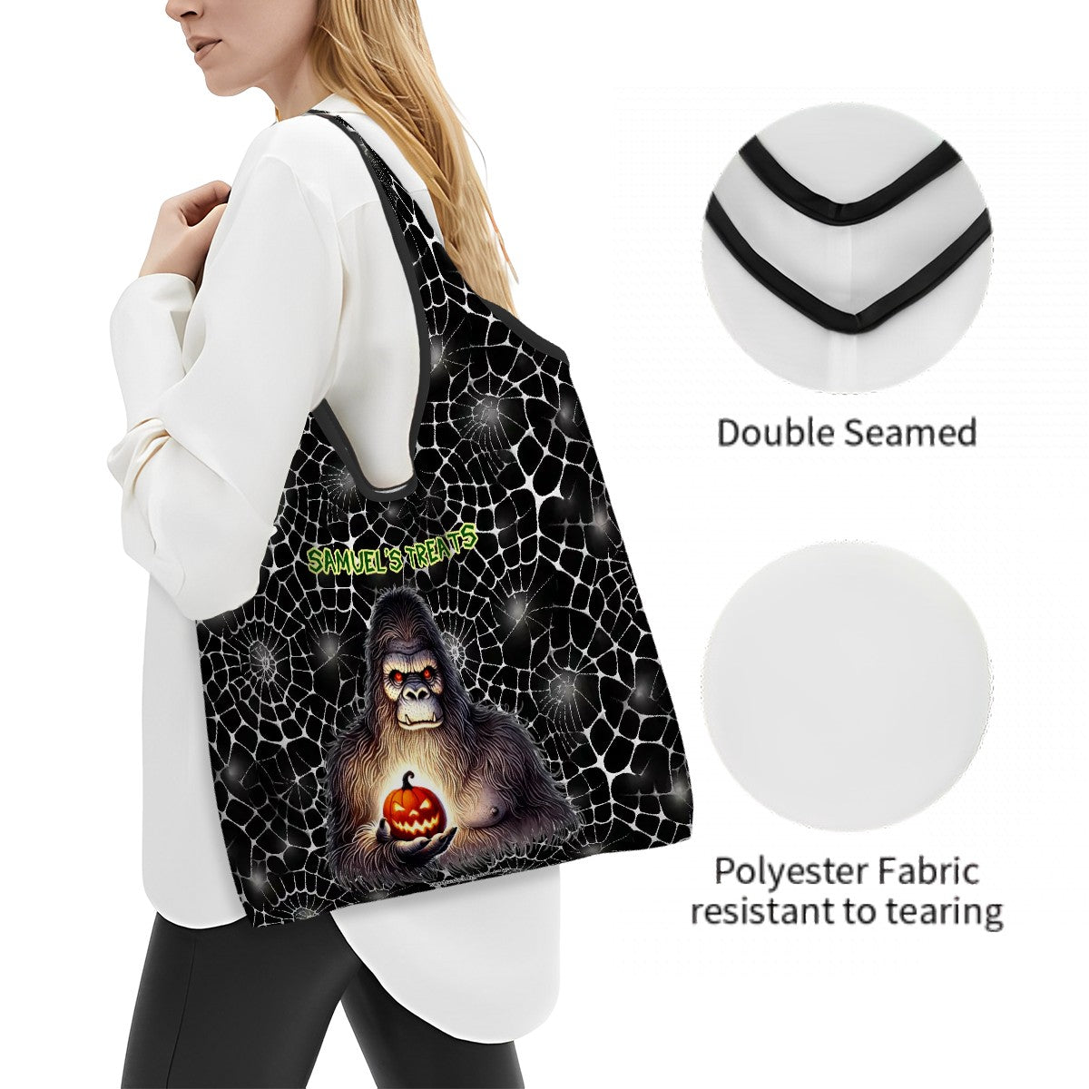 Bigfoot / Sasquatch Halloween Bag, Reusable Folding Bag