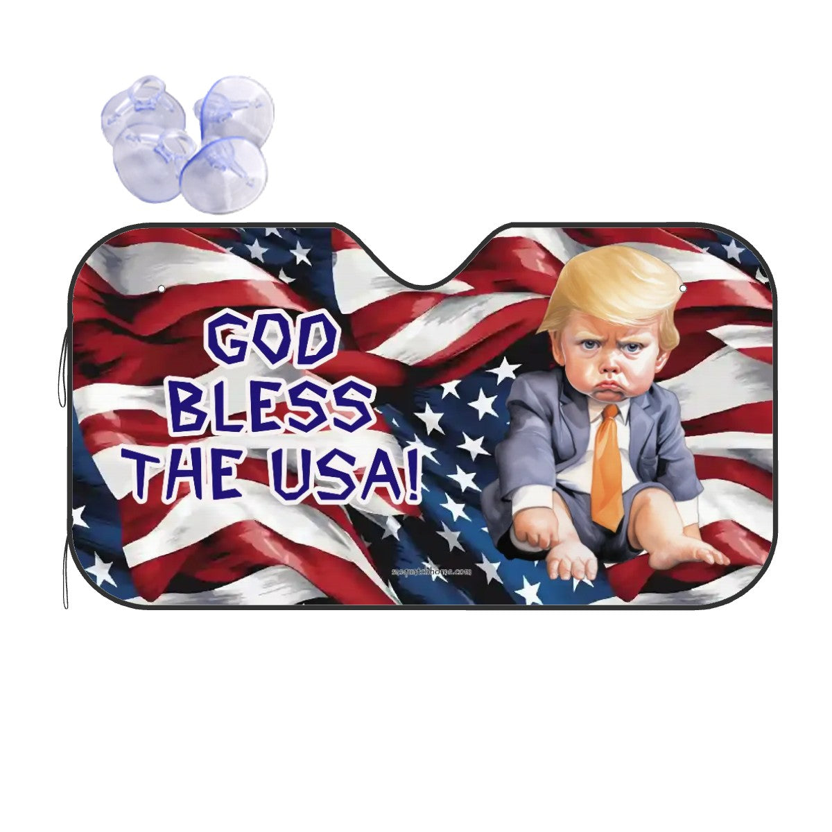 Baby Donald "God Bless the USA", Auto Car Windshield Sun Shade