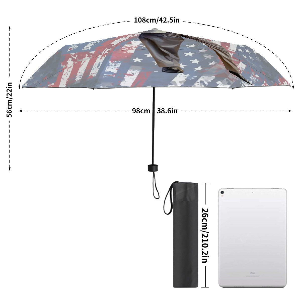 Sasquatch / Bigfoot Designs 38” UV Protection, Water Wicking Umbrella