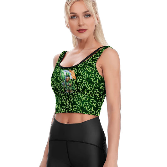 Irish Bigfoot, Sasquatch, Women’s Strappy Sports Bra, Yoga Top