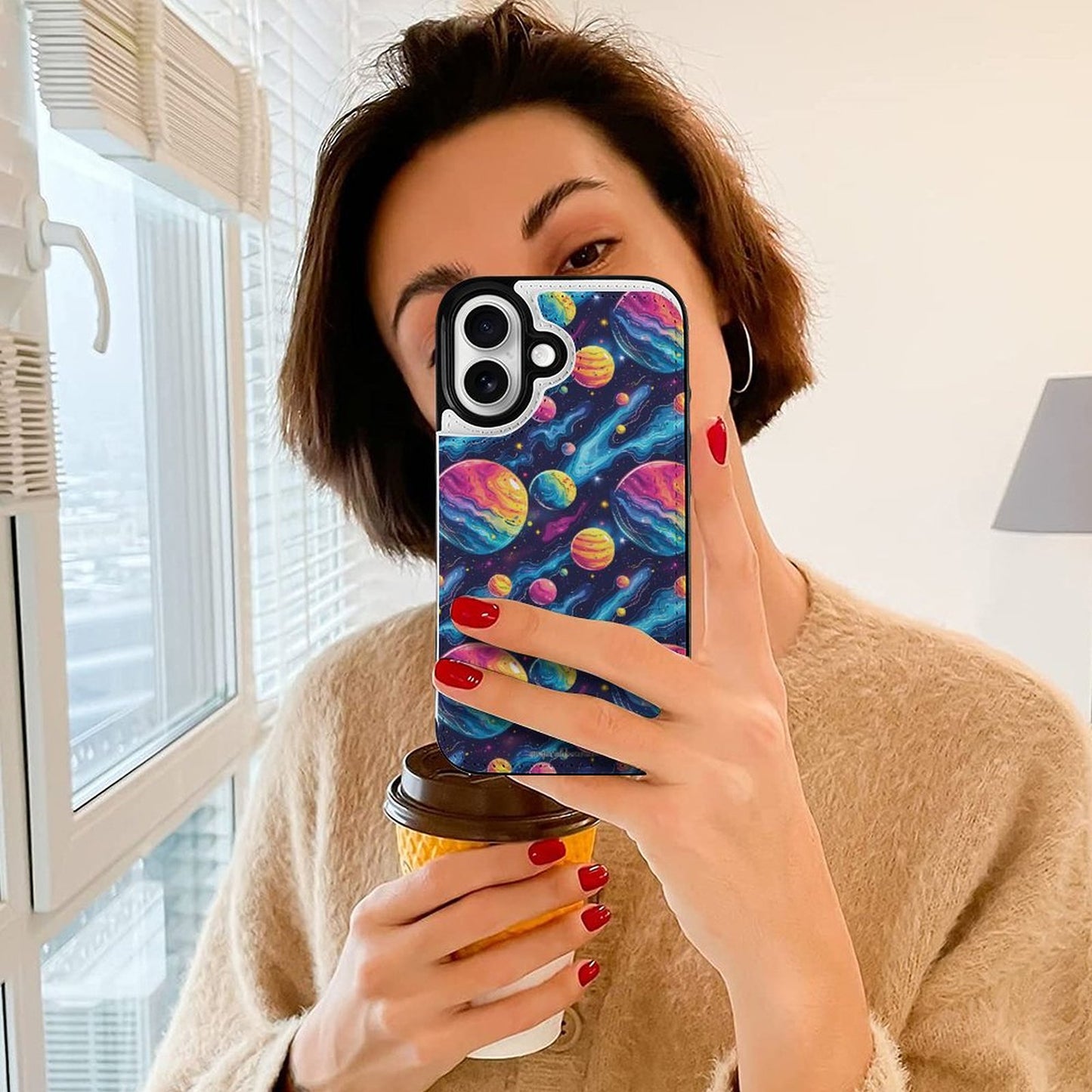 12 Galaxy Outer Space Designs, iPhone 16 Faux Leather Wallet Case