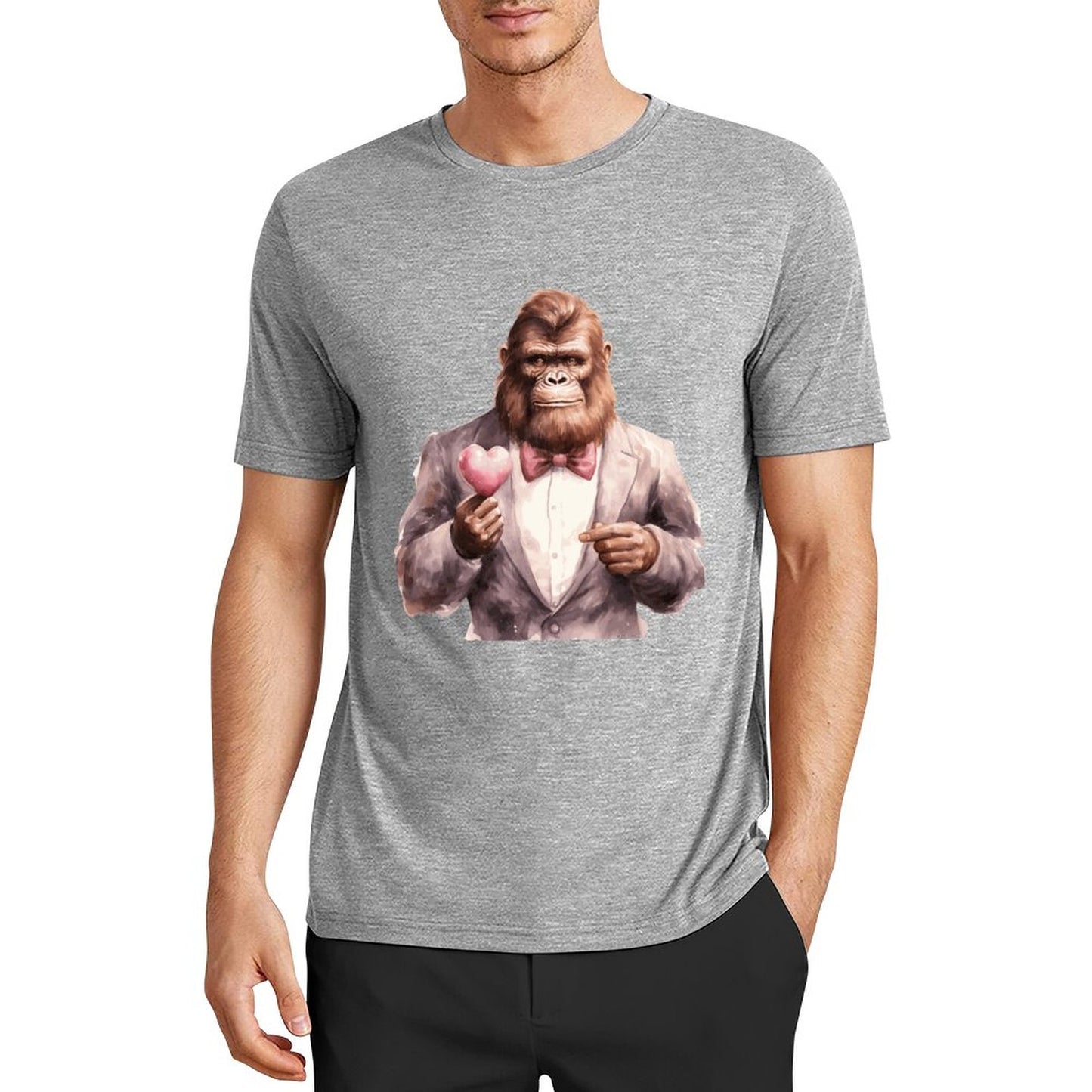 Bigfoot - Sasquatch Valentine Short Sleeve Cotton T-Shirt