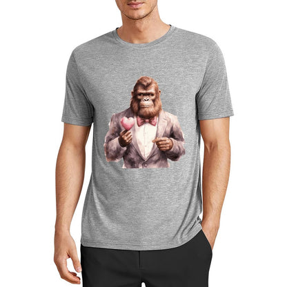Bigfoot - Sasquatch Valentine Short Sleeve Cotton T-Shirt