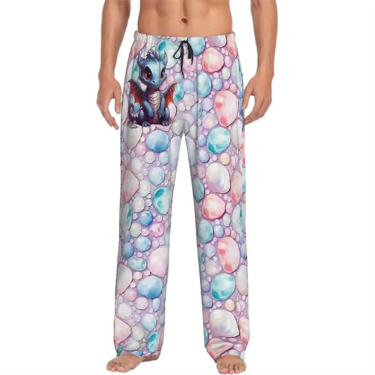 Baby Dragon, Men’s Polyester, Drawstring, Pajama Pants
