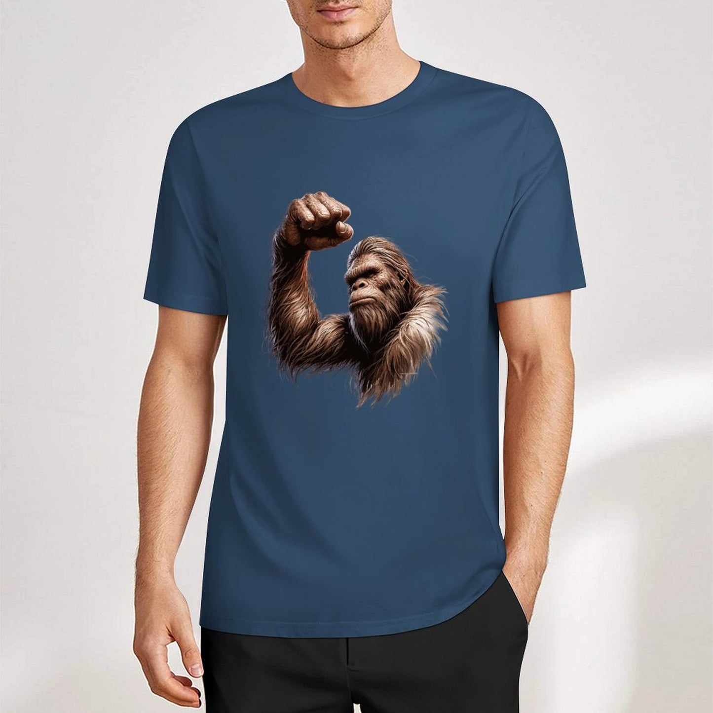 Bigfoot - Sasquatch Big Muscle Short Sleeve Cotton T-Shirt