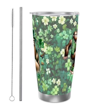 Sasquatch "Leprechaun", Themed 40 oz Travel Coffee Mug with a Straw