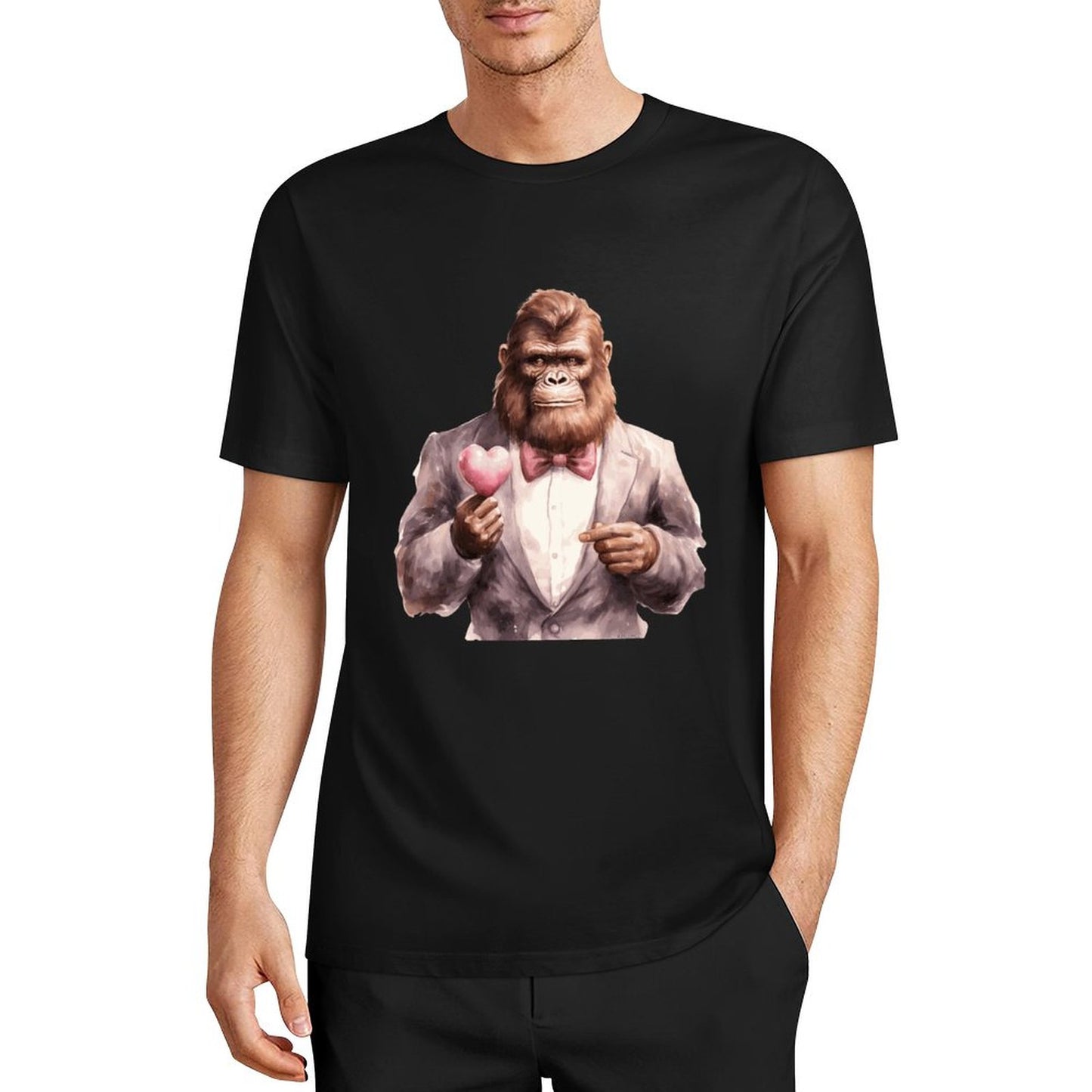 Bigfoot - Sasquatch Valentine Short Sleeve Cotton T-Shirt