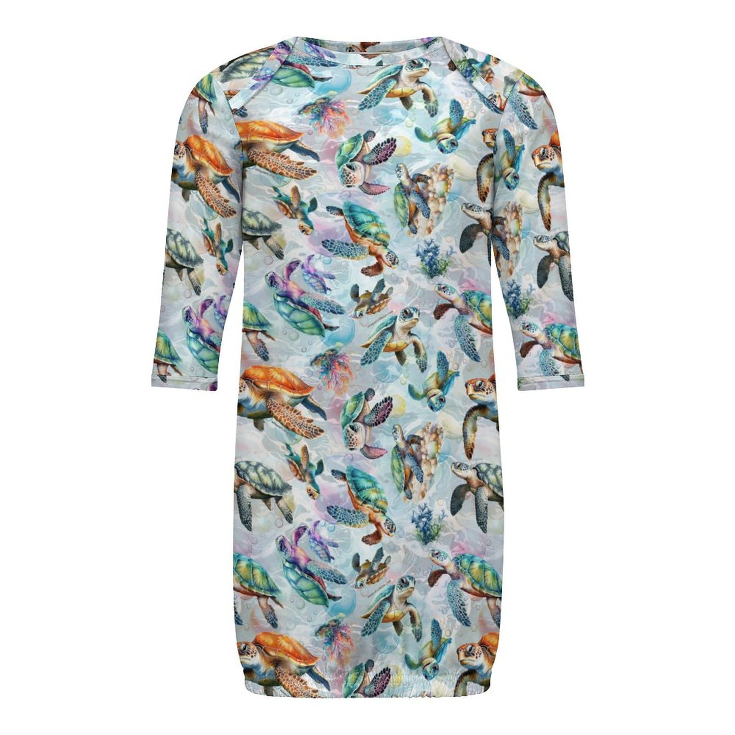 10 Animal Designs, Baby Long Sleeve Faux Cotton Sleeper Gown