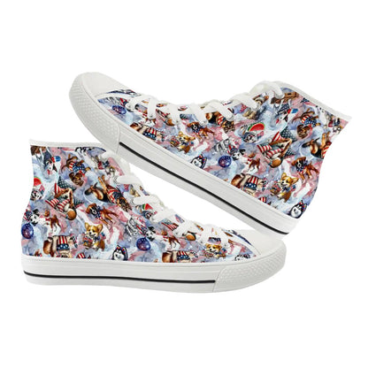 8 Patriot Designs, Women's High Top Canvas Shoes