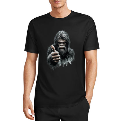 Bigfoot - Sasquatch Thumbs Up Short Sleeve Cotton T-Shirt