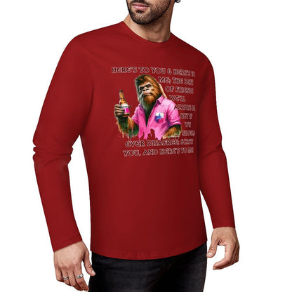 Bigfoot - Sasquatch "Here's To You..",  Cotton Unisex Long Sleeve T-shirt