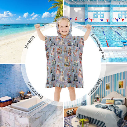 Terry Cloth Hooded Towel for Kids, Children