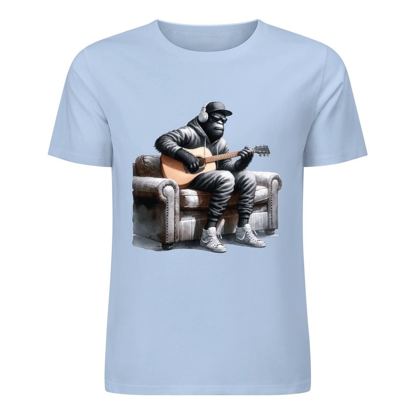 Bigfoot - Sasquatch Play Guitar Short Sleeve Cotton T-Shirt