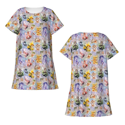6 Fairy Designs, Women’s Loose Fit Short Sleeve Night Gown
