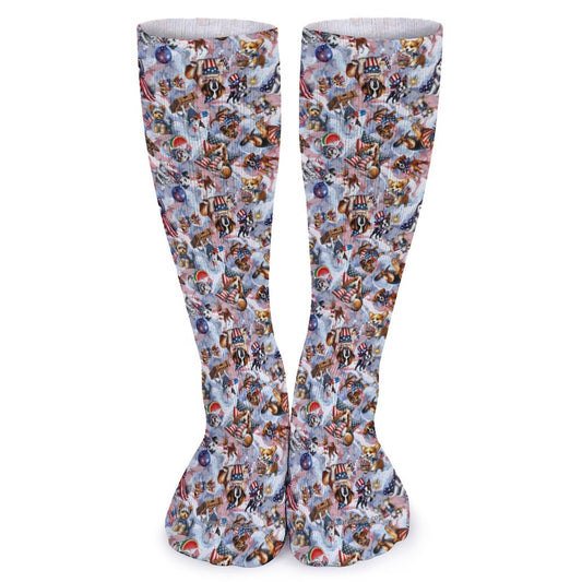 8 Patriotic Designs, 15.5 Inch Tube Socks