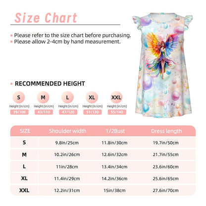 Rainbow Fairy Girl's Flutter Sleeve Nightgown