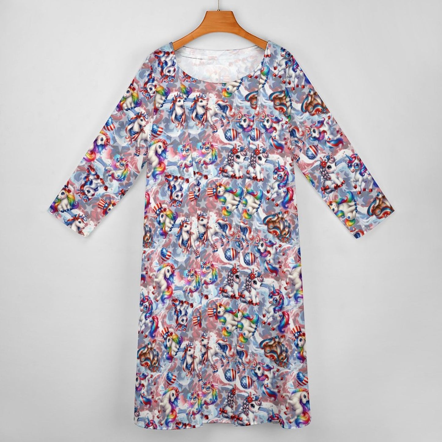 8 Patriot Designs (animals) Women’s Long Dress with Cardigan
