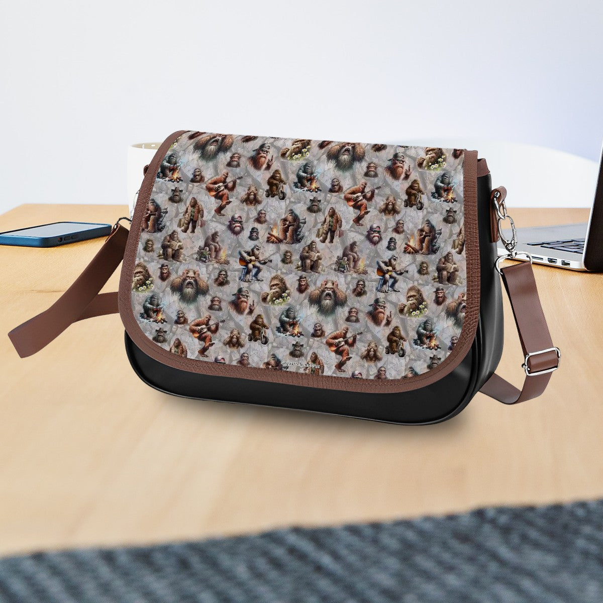 20 Bigfoot / Sasquatch Designs, Leather Shoulder Bag / Purse