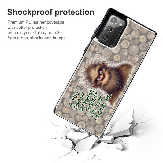 Bigfoot / Sasquatch "If you find me offensive..", Samsung Note 20 Flip Phone Case