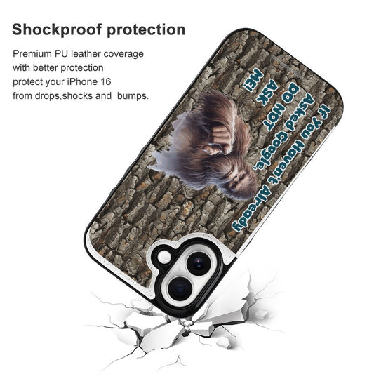Sasquatch / Bigfoot "If you haven't already..", iPhone 16 Faux Leather Wallet Case