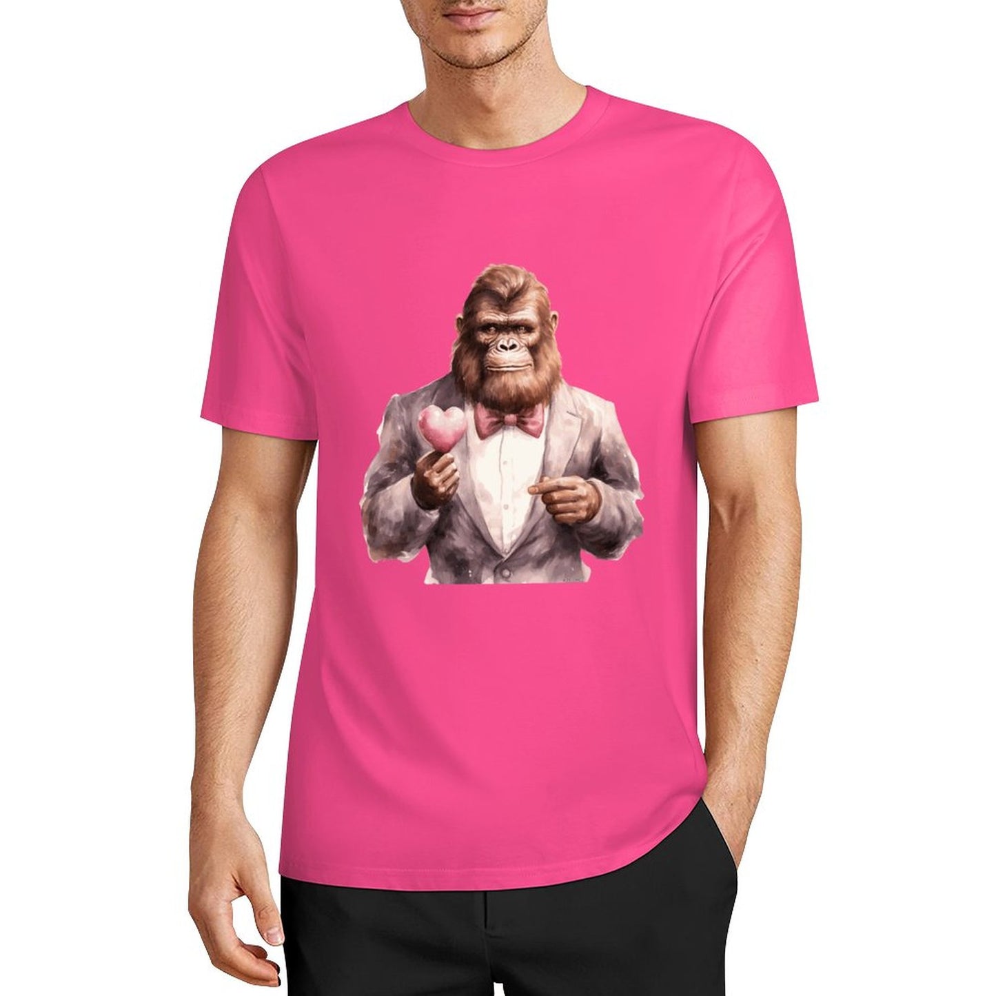 Bigfoot - Sasquatch Valentine Short Sleeve Cotton T-Shirt