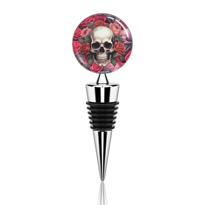 Skull on Roses, Wine Bottle Stopper
