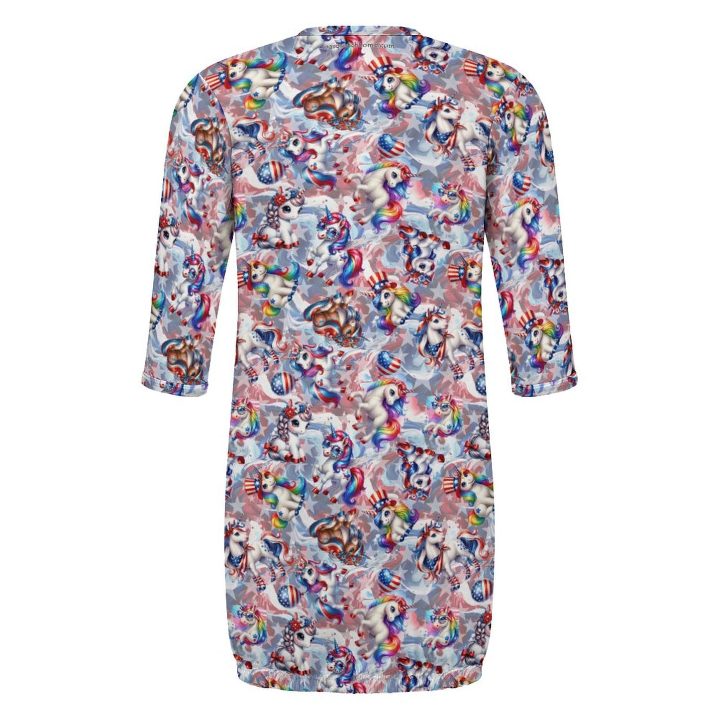 8 Patriotic Designs, Baby Long Sleeve Faux Cotton Sleeper Gown