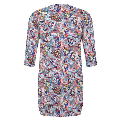 8 Patriotic Designs, Baby Long Sleeve Faux Cotton Sleeper Gown