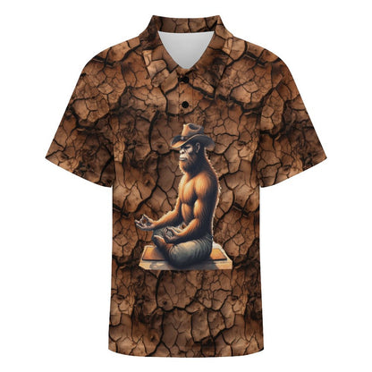 Yoga Cowboy Bigfoot / Sasquatch, Kids Button Down Polo Shirt