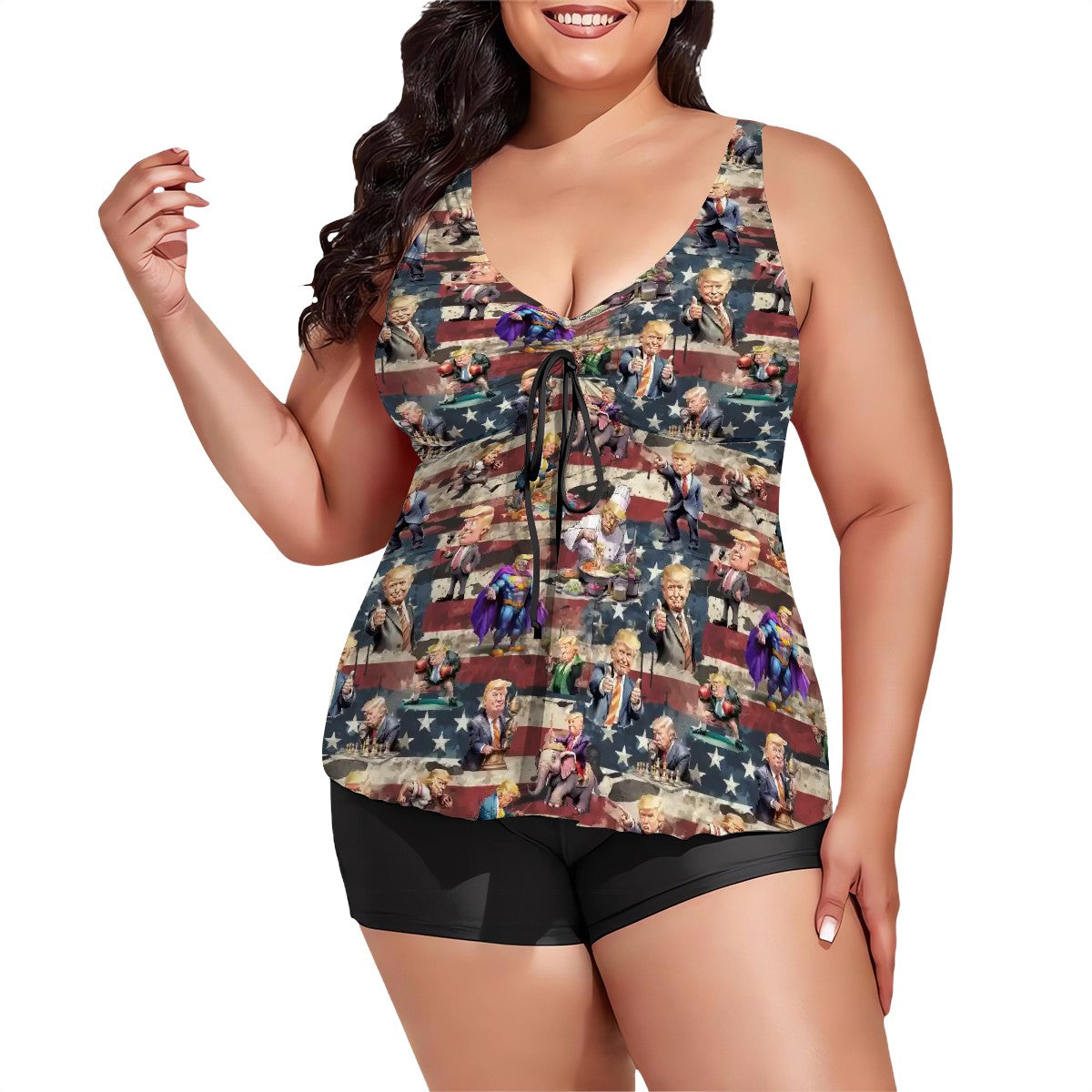 10 Donald Trump Designs, Plus Sized Women’s Two Piece Tankini Swimsuit