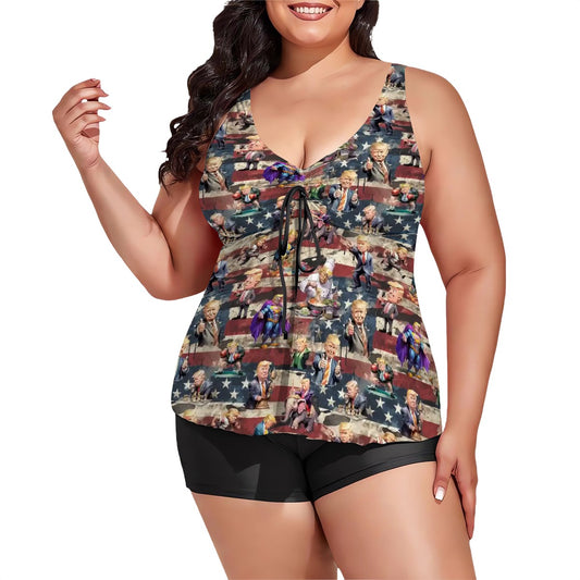 10 Donald Trump Designs, Plus Sized Women’s Two Piece Tankini Swimsuit