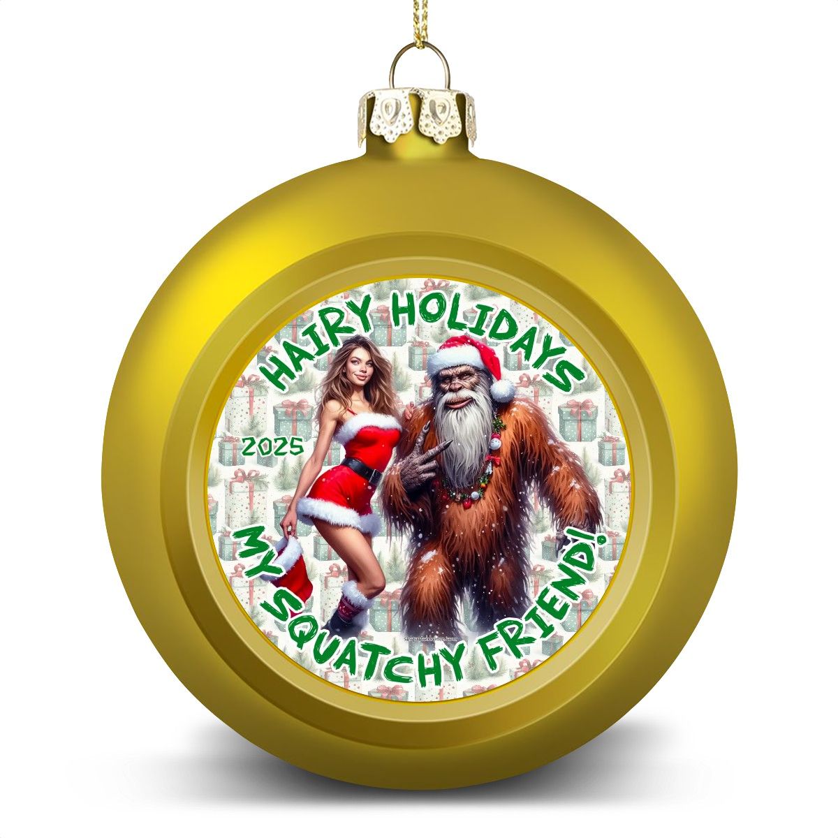 Sexy Sasquatch Gal, Christmas Ball Ornaments