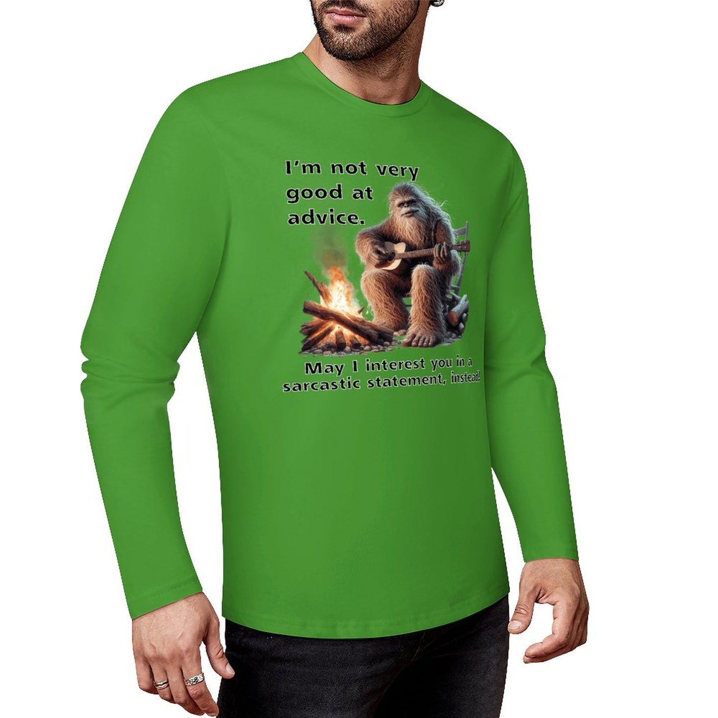 Bigfoot - Sasquatch "I'm not very good..",  Cotton Unisex Long Sleeve T-shirt
