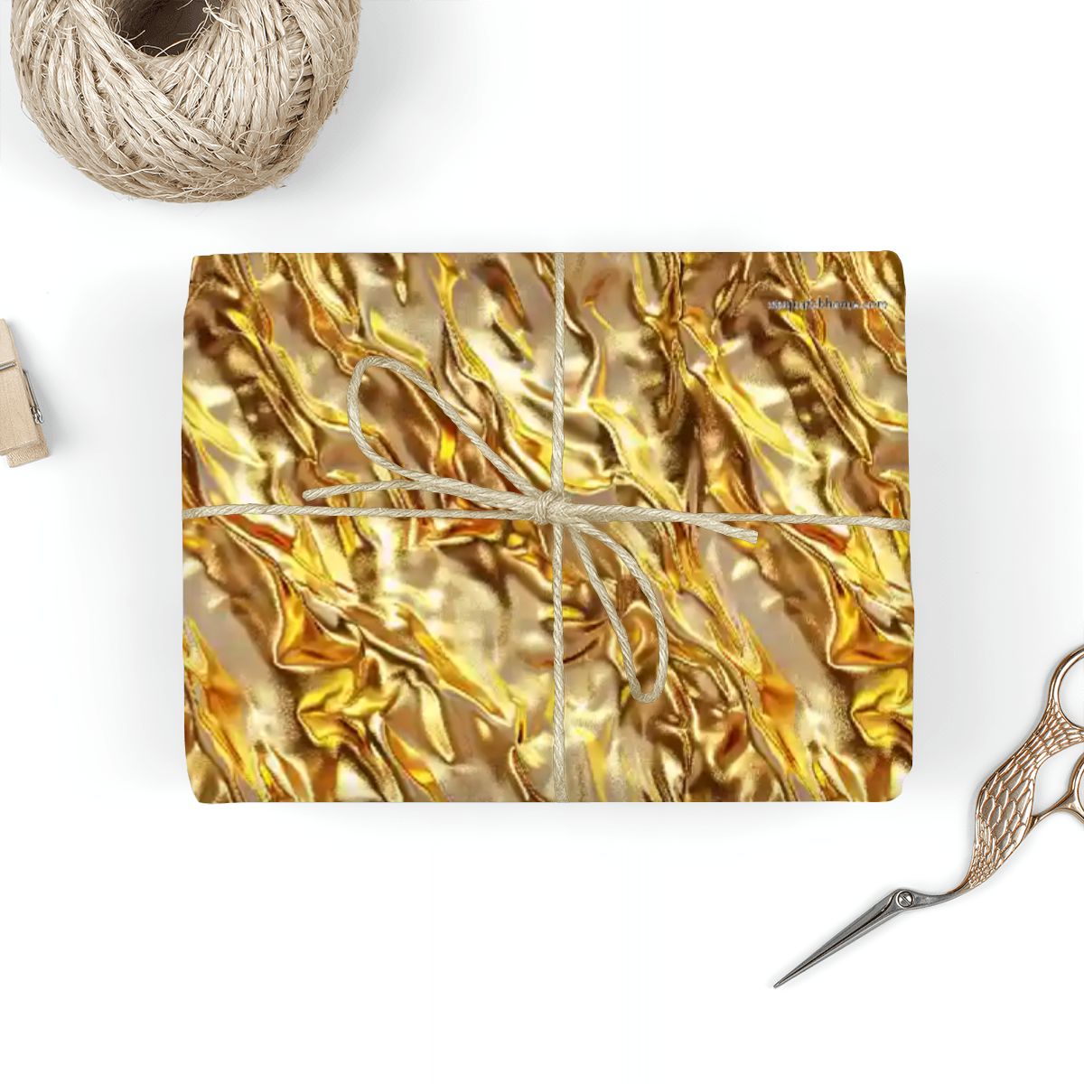 Gold Water, 3 Pack Gift Wrapping Paper Sheets