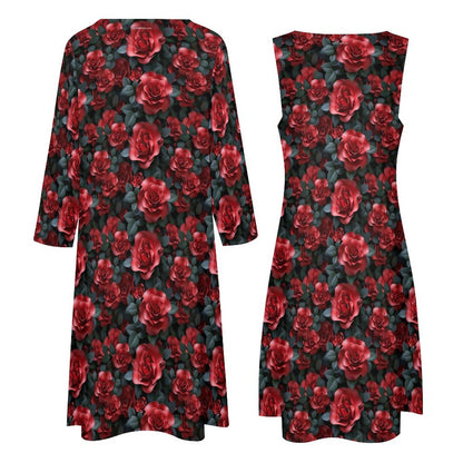 10 Animals, Women’s Long Dress with Cardigan