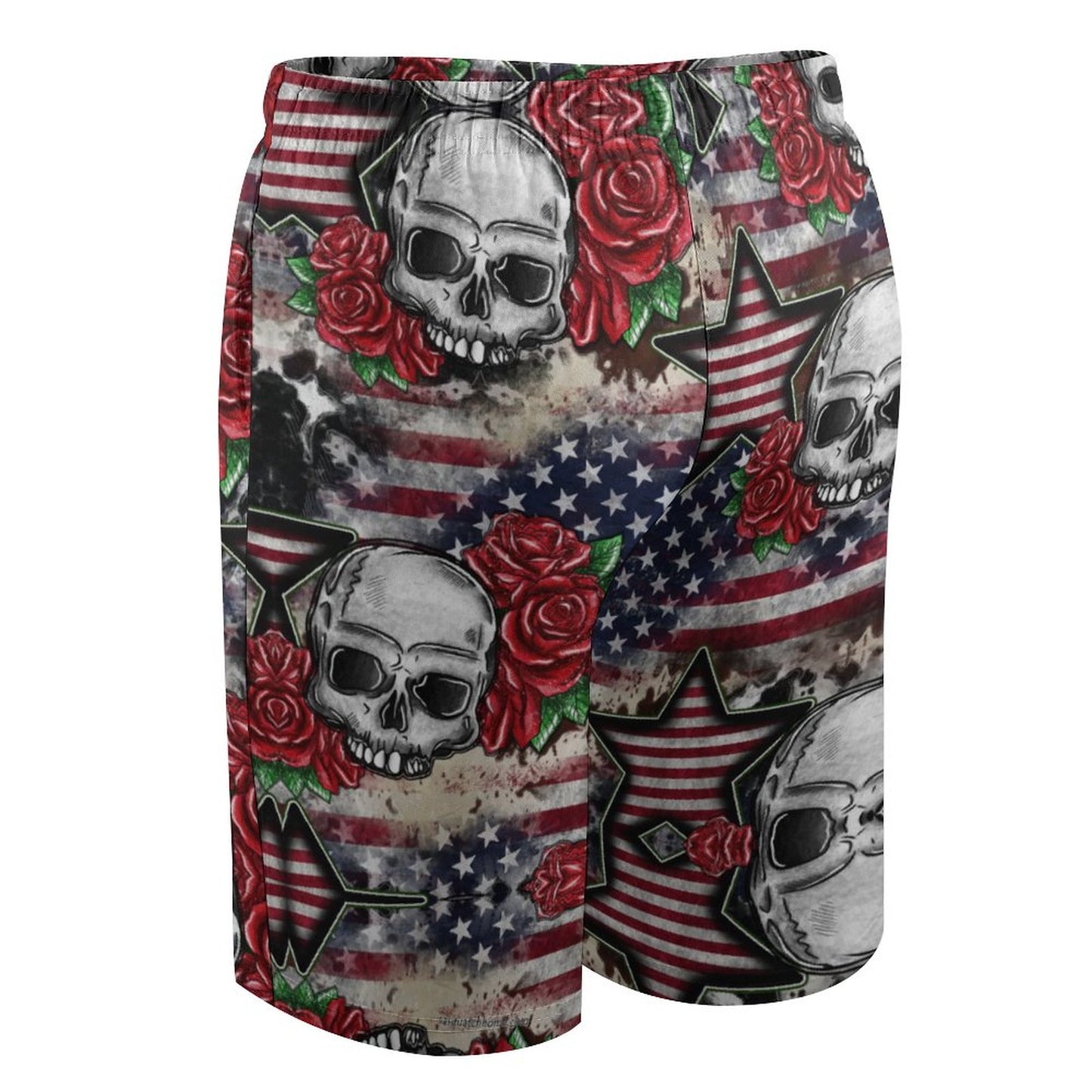 Skulls N Roses on Flags, Children’s Beach Pants, Swim Shorts