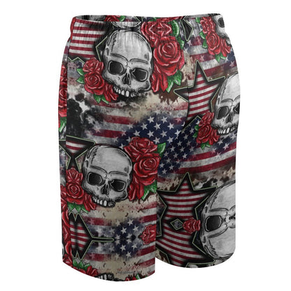 Skulls N Roses on Flags, Children’s Beach Pants, Swim Shorts