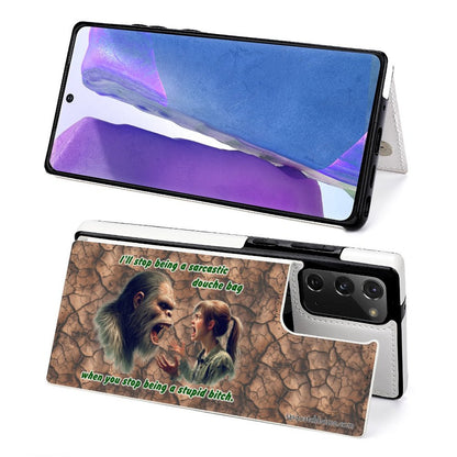 "I'll stop being a douche bag...." Bigfoot, Sasquatch, Samsung Note20 Flip Phone Case, Wallet
