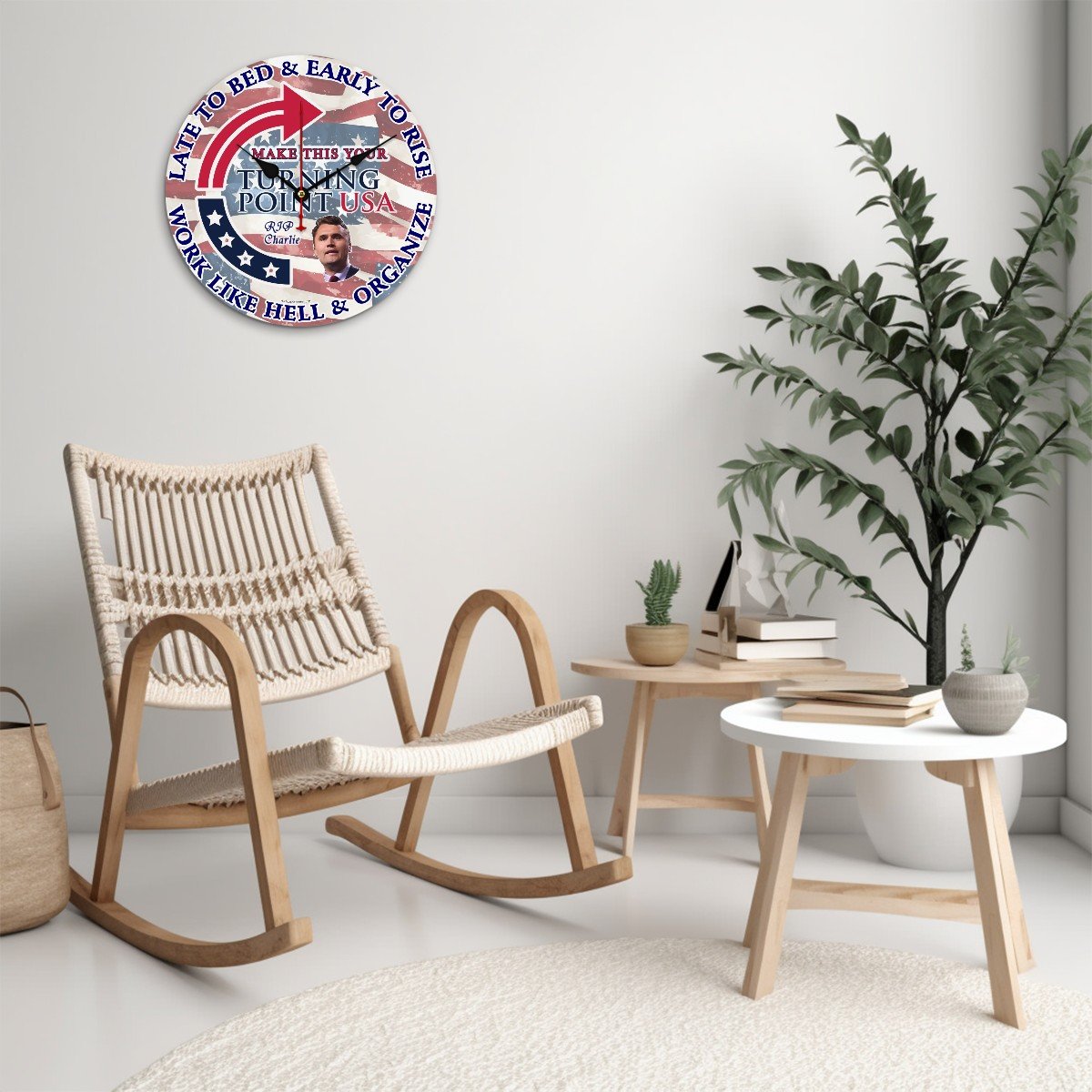 Charlie Kirk Memorial, Wooden Wall Clock