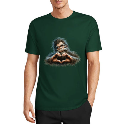 Bigfoot - Sasquatch Heart Hands Short Sleeve Cotton T-Shirt