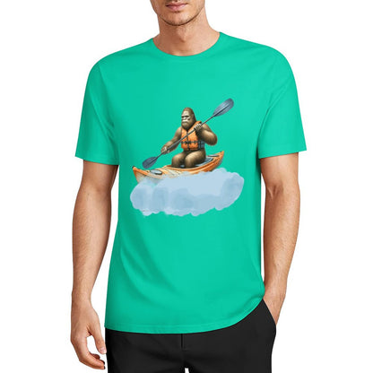 Bigfoot - Sasquatch Kayaking Short Sleeve Cotton T-Shirt