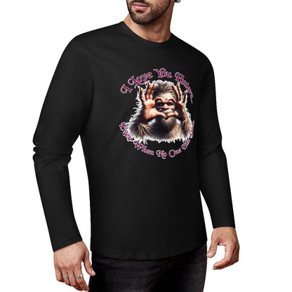 Bigfoot - Sasquatch "I love you.", Cotton Unisex Long Sleeve T-shirt