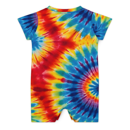 15 Tie Dye Designs, Faux Cotton Short Sleeve Baby Bodysuit Romper