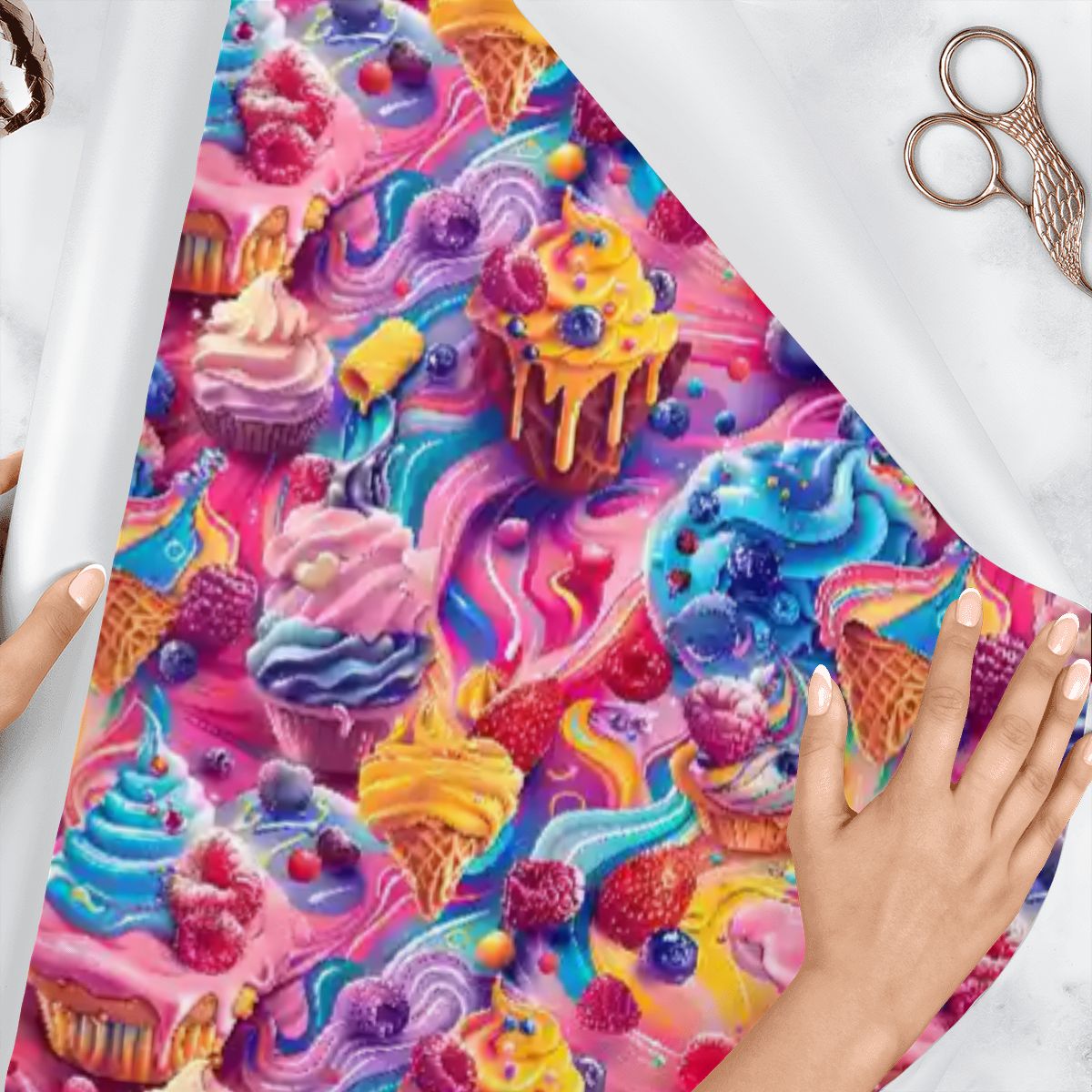 Psychedelic Cupcakes,3 Pack Gift Wrapping Paper Sheets